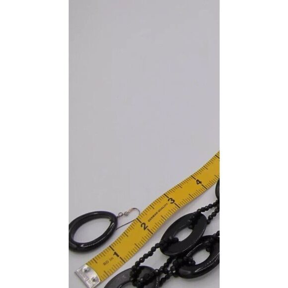 Beautiful Trending Classic Obsidian And Silver,  2” Loop Earrings   MUST SEE! - Picture 2 of 2